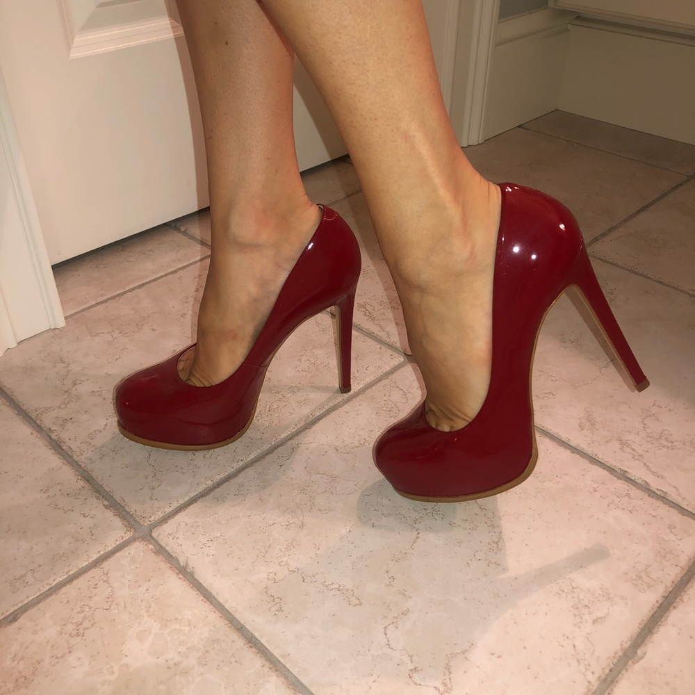 Brand new sexy real Red Patent Leather Pump Stilettos